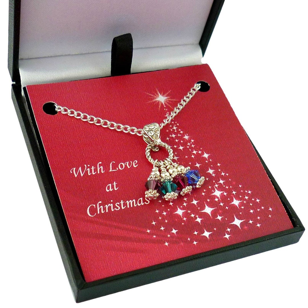 Family Birthstones Necklace for Christmas - Etsy
