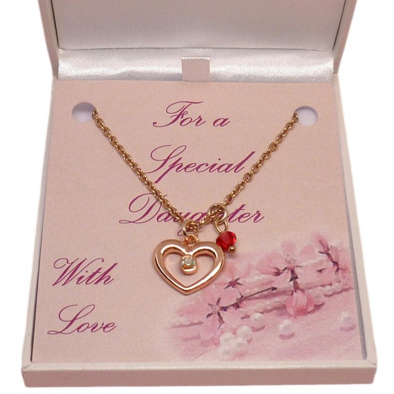 Personalisierte Geburtsstein Halskette – Mit Anhänger & Karte, 14K Vergoldet, Geschenk Für Damen