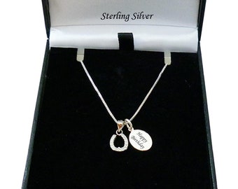 Personalised Silver Horseshoe Necklace with Engraving Gift for 16th, 18th, 21st, 30th, 40th Birthday