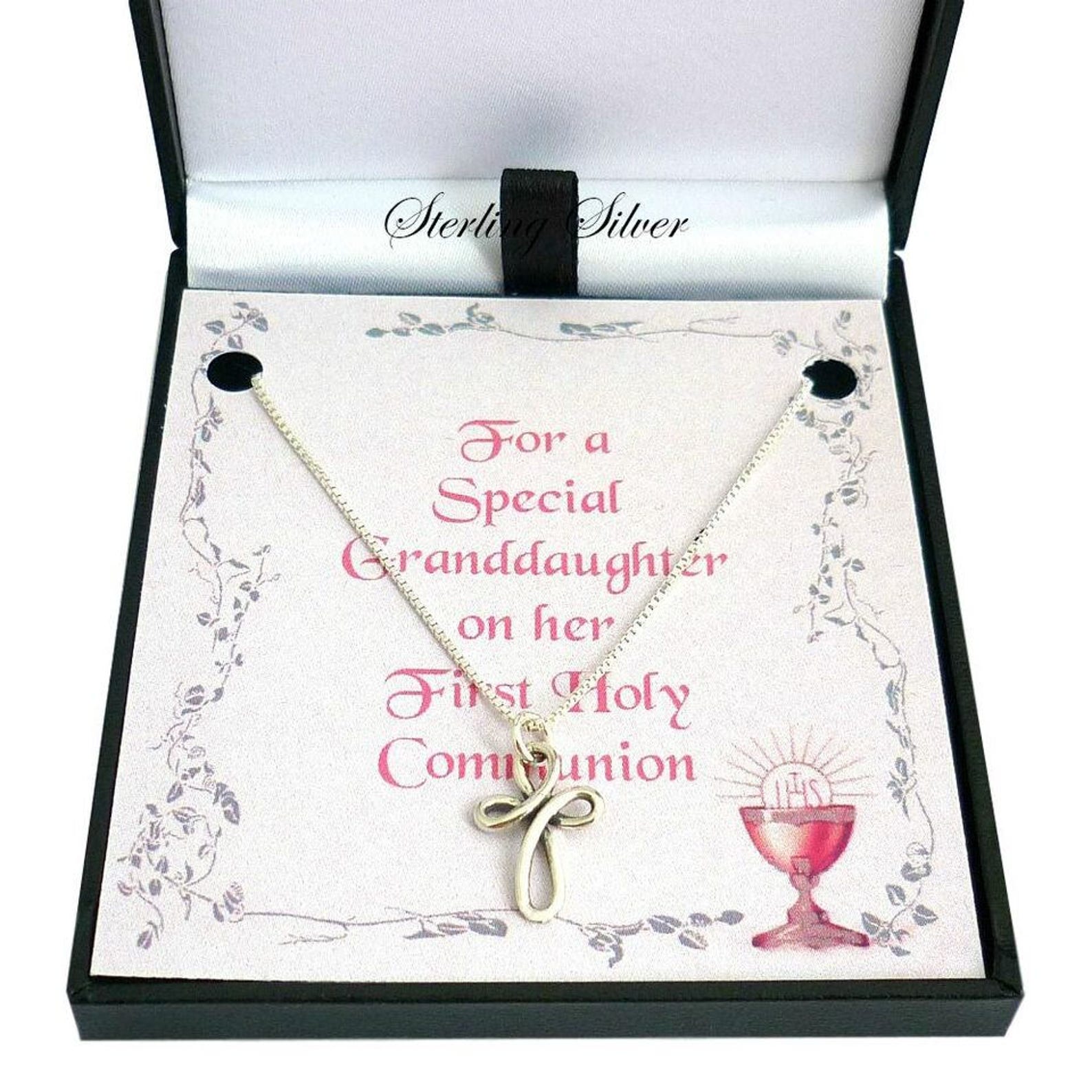 First Communion Chains First Holy Communion Sterling Silver Cross and Chain. Gift for - Etsy
