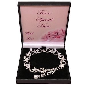 Muttertagsgeschenk, Ewiges Herzen Armband, Geschenkbox mit Kartenhalter für spezielle Mutter, spezielle Mutter oder jemand Besonderes