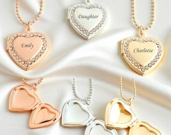 Collier médaillon personnalisé, gravé pour femme ou fille, argent, or rose ou or jaune, gravure de n'importe quel nom