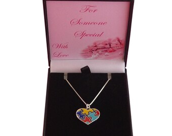 Sensibilisation à L'autisme Puzzle Ruban Argent Ton émail Charmes - E8