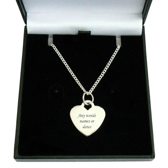 Engraved Heart Necklace 