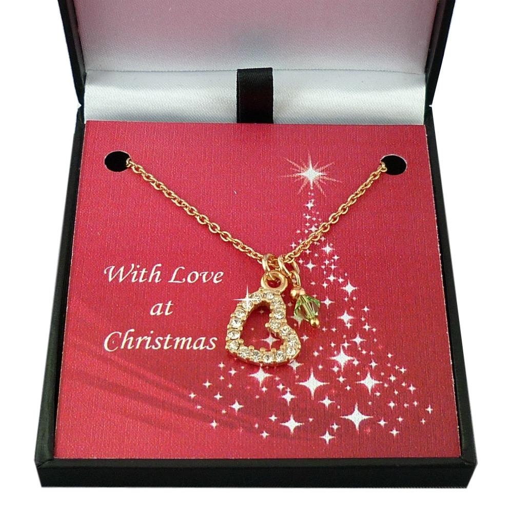 Collier Cadeau De Noël En Or Rose Avec Pendentifs (étoile, Ange, Coeur...) - Cristal - Fait Main UK