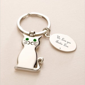 Personalised Cat Key Ring With Free Engraving. Gift for Cat - Etsy