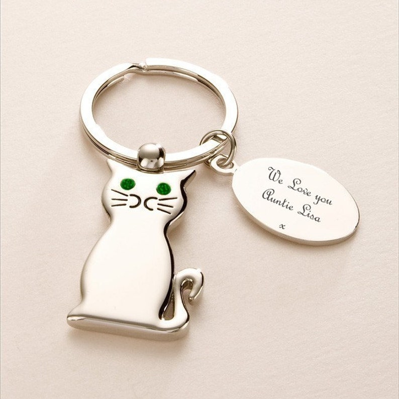 Personalised Cat Key Ring With Free Engraving. Gift for Cat Etsy