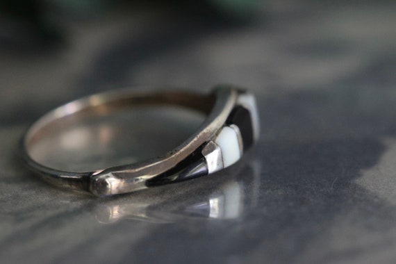 Vintage Zuni Multi Stone Inlay asymmetrical Ring … - image 6