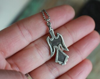 Vintage Native American Navajo Thunderbird pendant on 16” Sterling Necklace