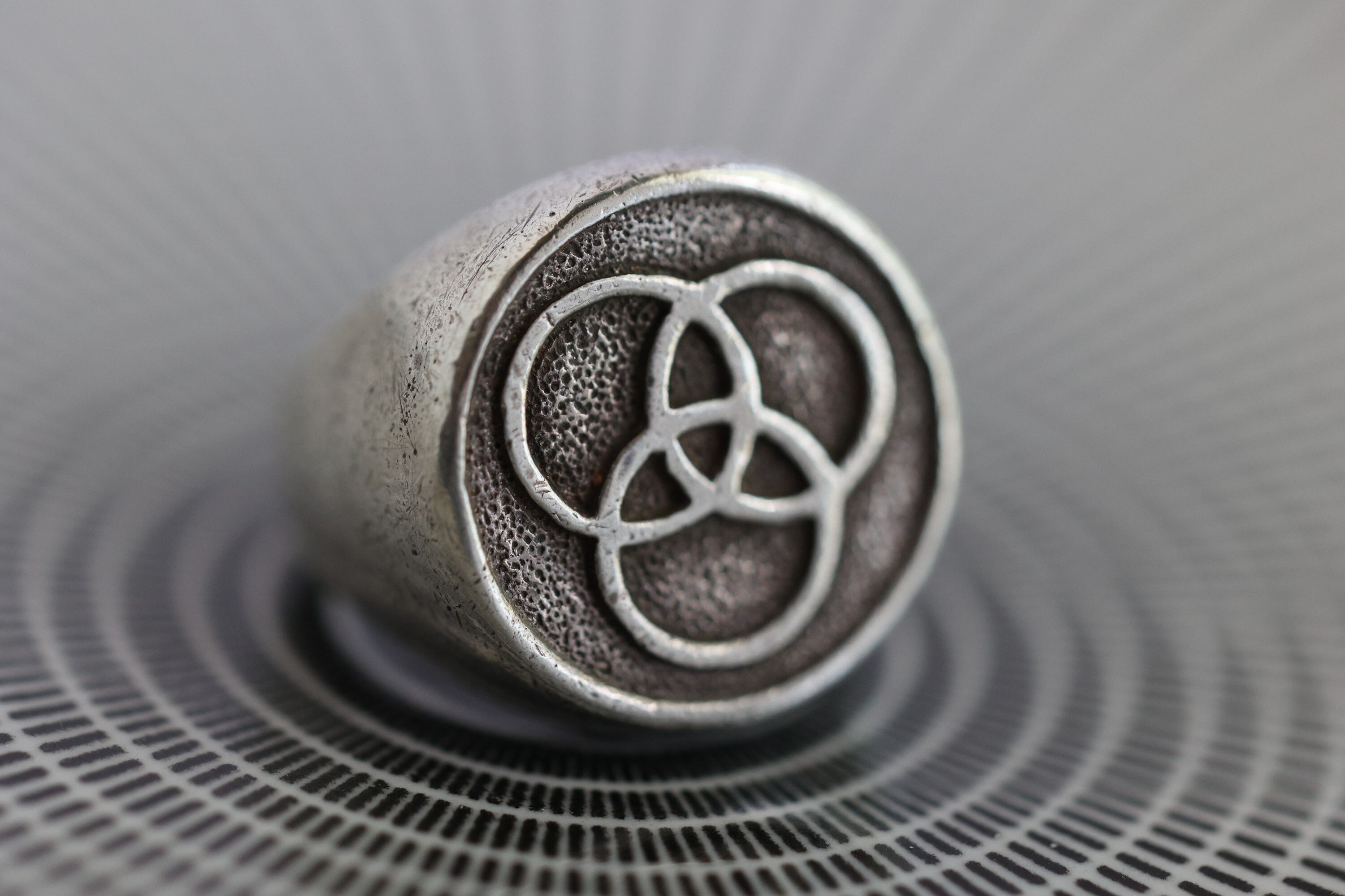 Vintage Sterling Silver Led Zeppelin Ring John Bonham symbol ring Holy