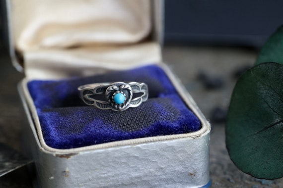 Vintage Turquoise Ring Old Pawn Fred Harvey Era S… - image 9