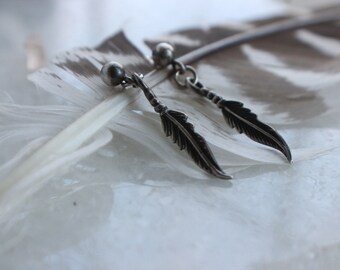 Vintage Navajo Sterling Feather Dangle Earrings Earrings Sterling Silver Native American Feather Dreamcatcher Earrings