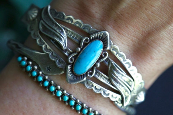 Cheap Wide face elastic rope Turquoise bracelet antique heart-shaped  bracelet women's jewelry | Joom