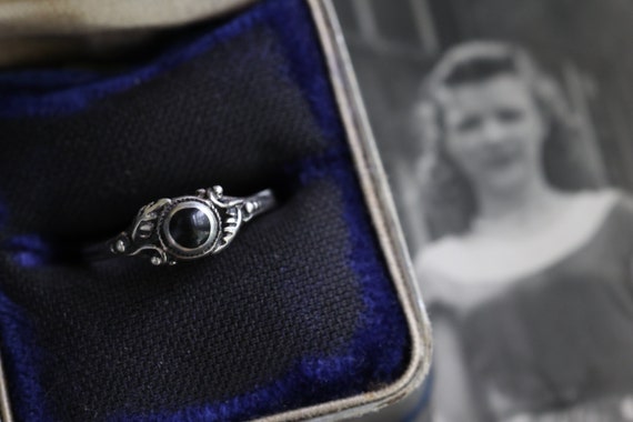 Vintage Onyx Ring Sterling Silver southwestern On… - image 2