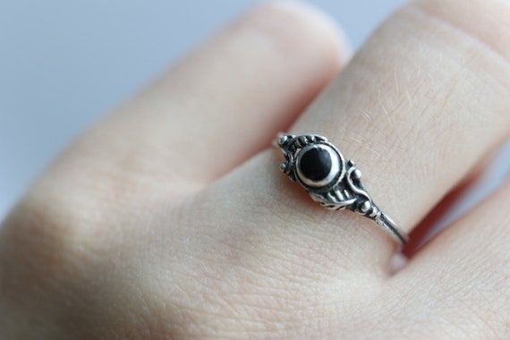 Vintage Onyx Ring Sterling Silver southwestern On… - image 8