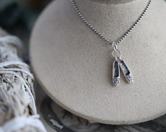 Vintage Sterling Native American Thunderbird moccasin pendant Necklace Navajo sterling pair 3D Old Pawn Fred Harvey moccasins necklace