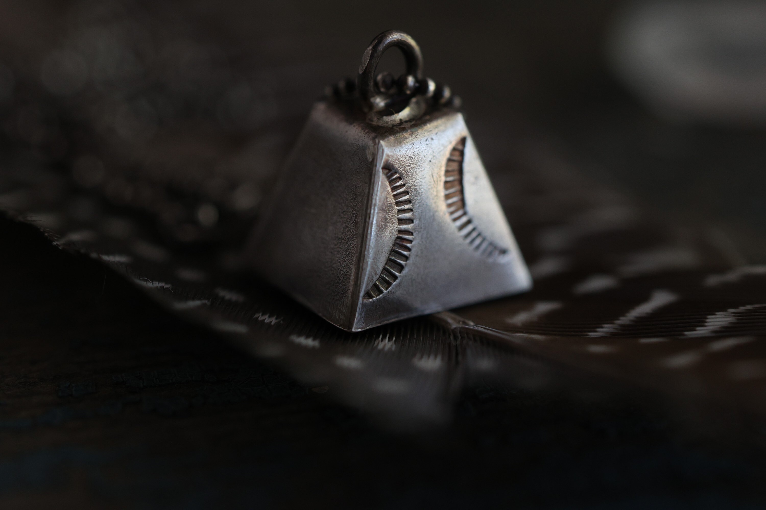 Fully Functioning Bell! Sterling Silver Vintage Native American Navajo Signed Fully Functioning Bell! Sterling Silver Vintage Native American Navajo Signed
