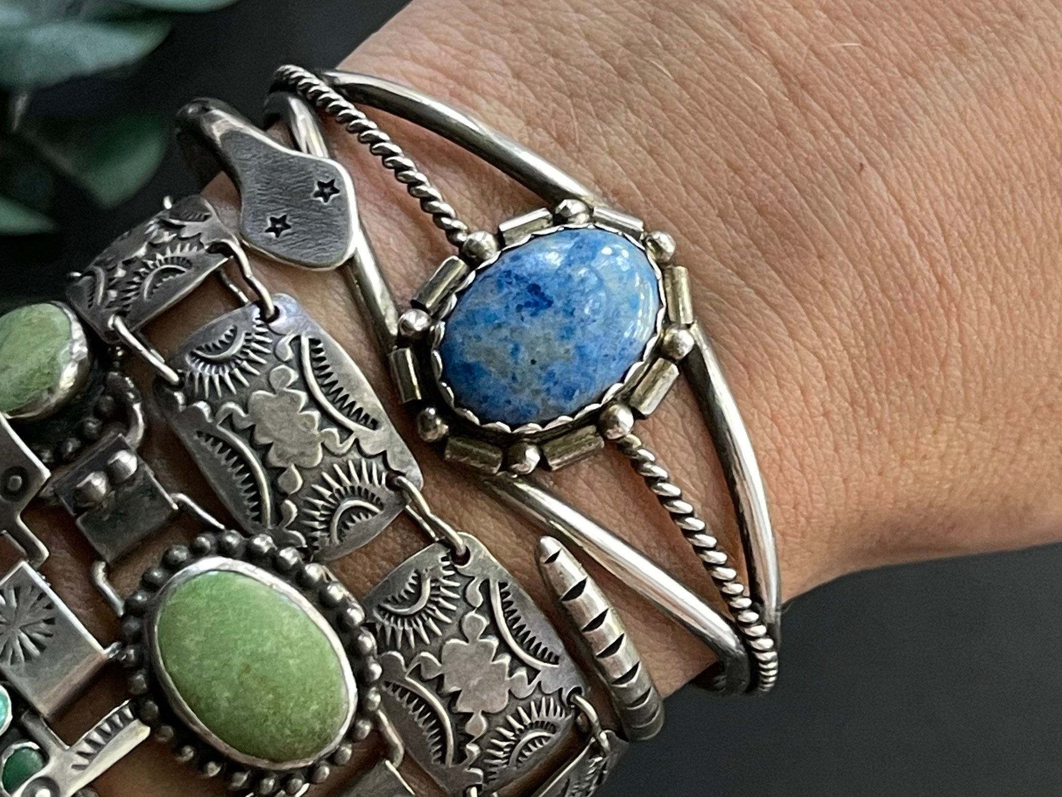 Best Native American Navajo Denim Lapis Sterling Silver Bracelet Cuff Best Native American Navajo Denim Lapis Sterling Silver Bracelet Cuff