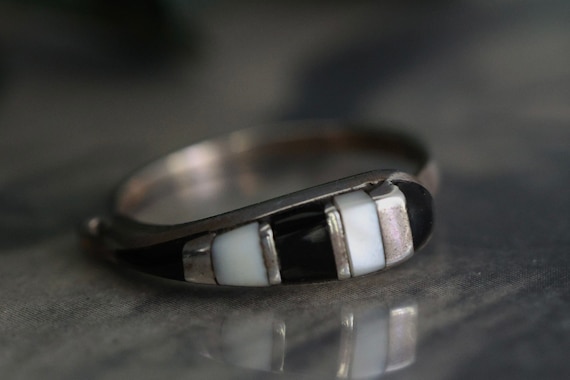 Vintage Zuni Multi Stone Inlay asymmetrical Ring … - image 1