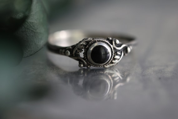 Vintage Onyx Ring Sterling Silver southwestern On… - image 10