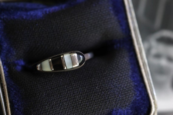 Vintage Zuni Multi Stone Inlay asymmetrical Ring … - image 7