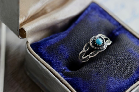 Vintage Turquoise Ring Old Pawn Fred Harvey Era S… - image 3
