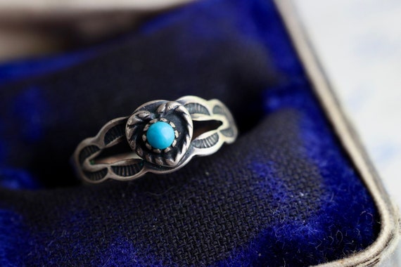 Vintage Turquoise Ring Old Pawn Fred Harvey Era S… - image 8