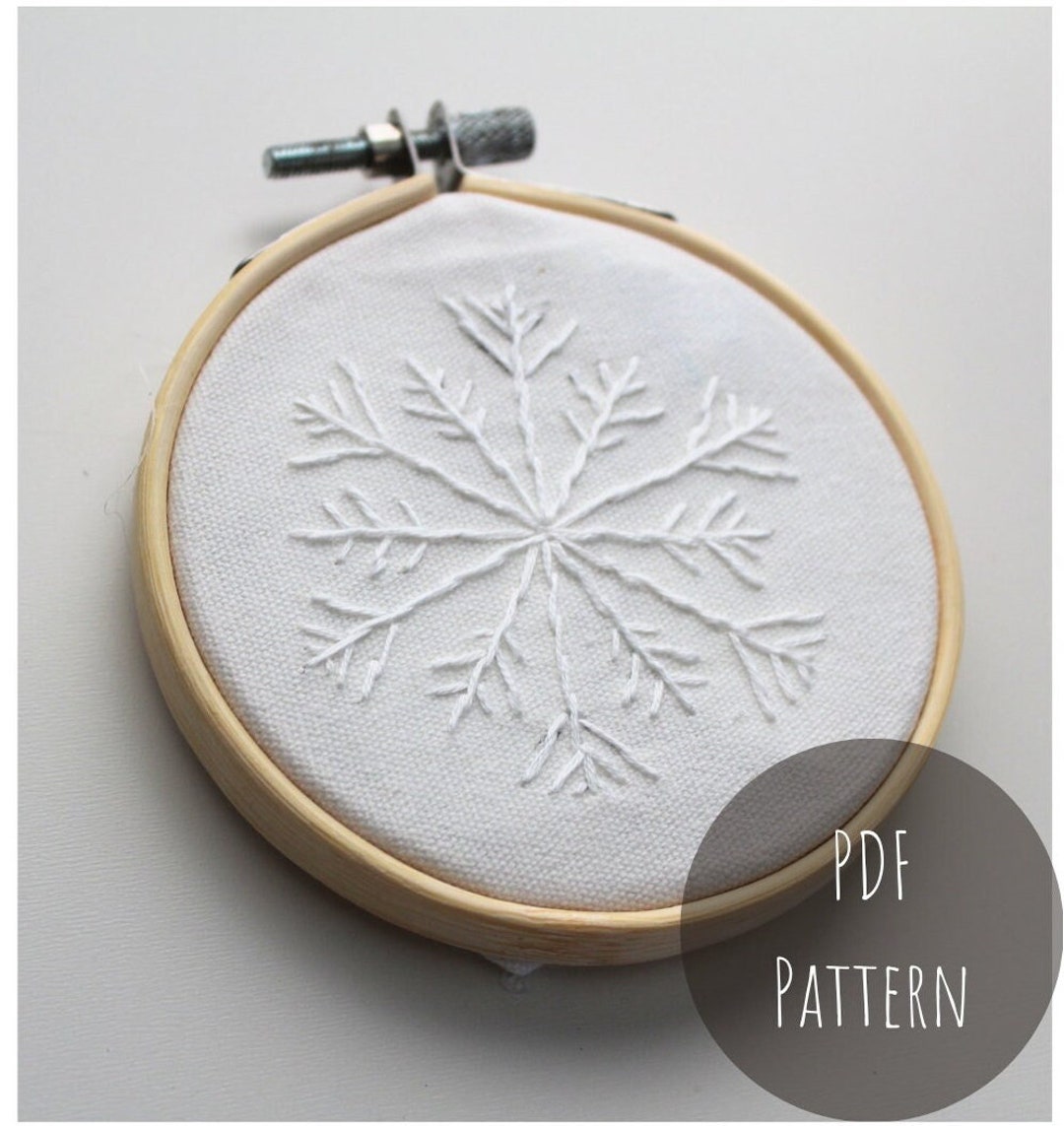 Snowflake Embroidery Pattern TWO Snowflakes - Etsy