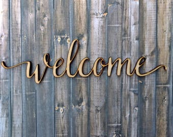 Welcome wall art | Etsy