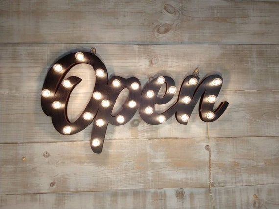 Light up Open Sign, Open sign, light up name sign, Name sign, customized name sign, OPEN Name sign, Marquee sign, Business Sign