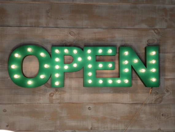 Light up Open Sign, Open sign, light up name sign, Name sign, customized name sign, OPEN Name sign, Marquee sign, Business Sign