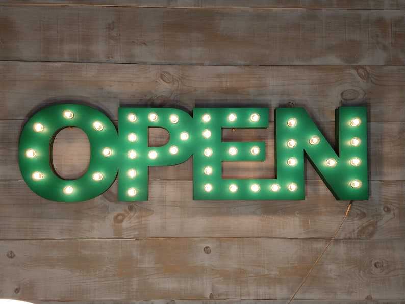 Light up Open Sign Open Sign Light up Name Sign Name Sign Etsy
