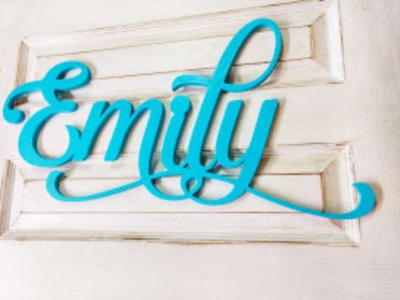 Custom Script Word, Personalized Wood Sign, Wooden Name, Rustic Cursive Word, Room Decoration, Nursery, Wall hanging, Unfinished Wood #1037