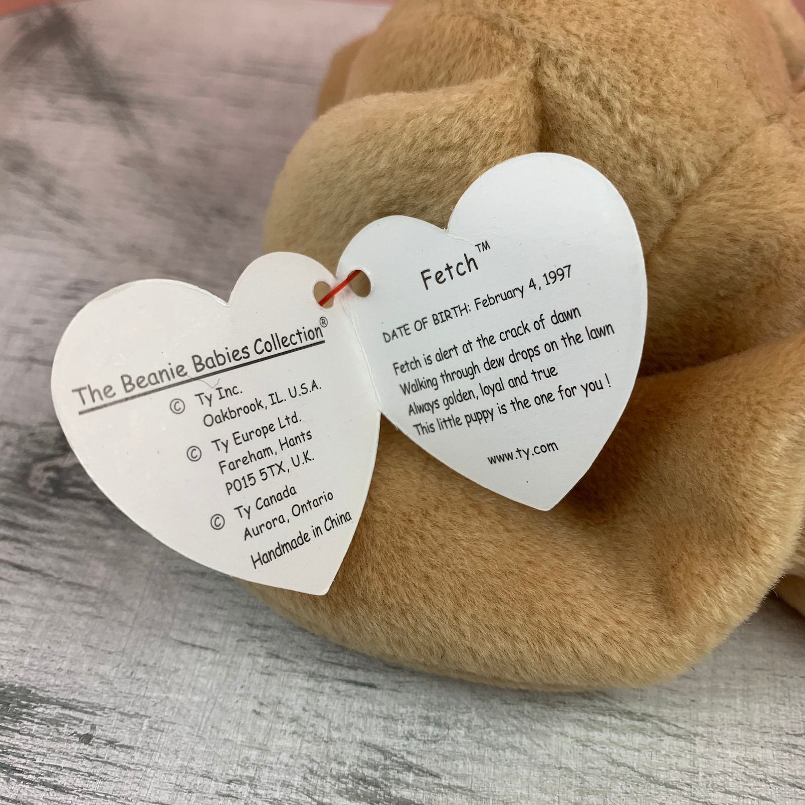 Fetch Beanie Baby // Dog Golden Retriever // Vintage // Tag Etsy