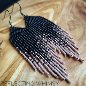 Champagne Bubbles Minis Seed Bead Fringe Earrings