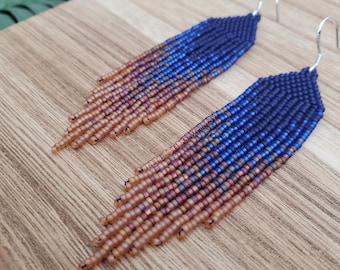 Pendientes de cuentas con flecos Blue Twilight Minis