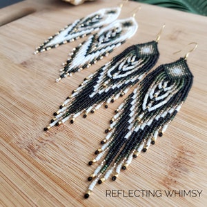 Elemental Fringe Seed Bead Earrings, The Peony Collection