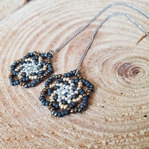 Swirling Mandala Silver Threader Earrings, Celestial Collection
