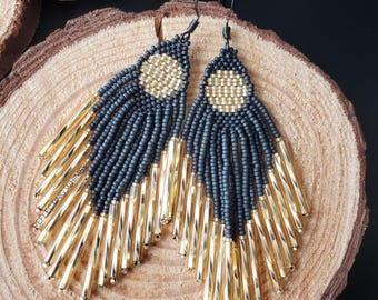 Pendientes de cuentas lunares de luna llena, Colección Celestial
