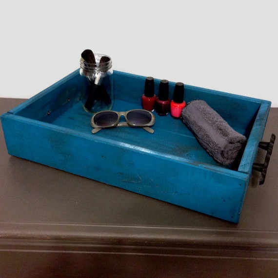 Distressed Wooden Vanity Tray Wood Serving Tray Breakfast Etsy