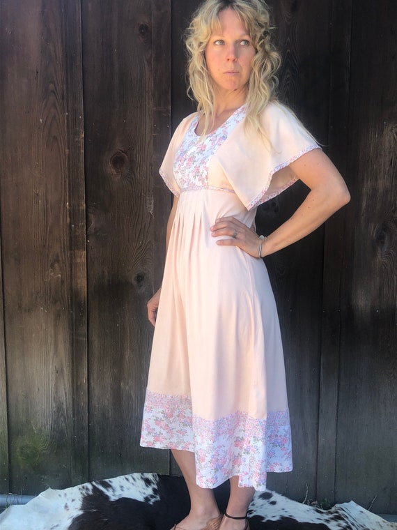 Perfect Pink Vintage 70's Summer Dress