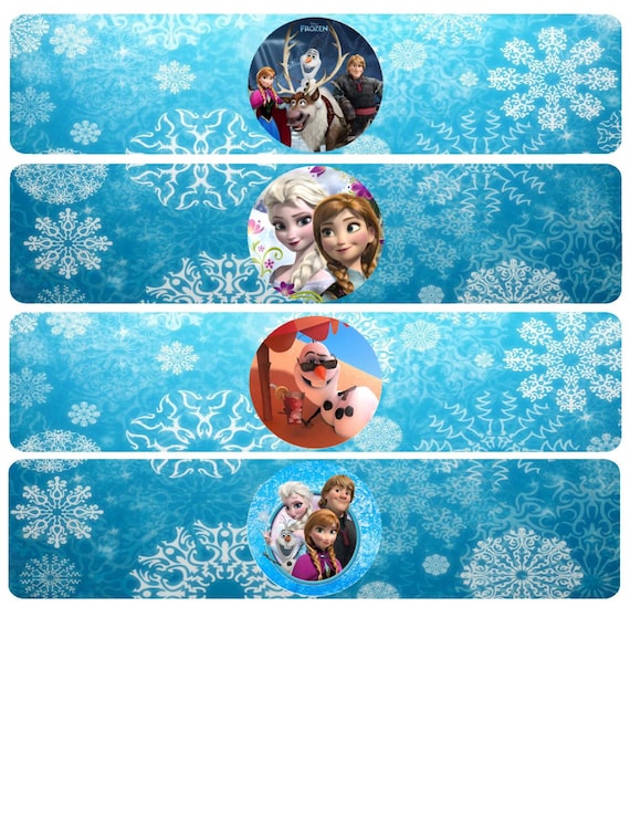 Disney Frozen Mini Water Bottle Labels - Etsy display picture 3