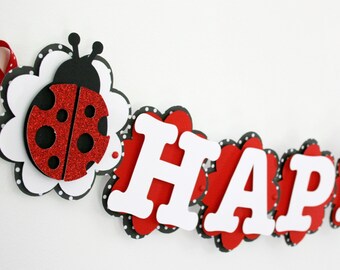 Lady Bug Decorations - Red and Black Party Colors - Lady Bug Birthday - Little Bug Birthday