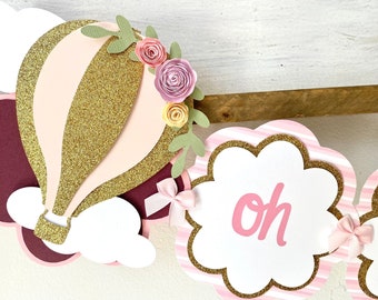 Hot Air Balloon Decorations - Floral Hot Air Balloon Decorations - Baby Shower Decor - Nursery Decor