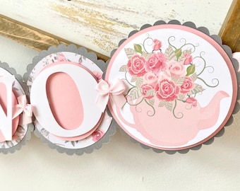 Tea Party Birthday Banner - Princess Tea Party - Tea for Two Banner - Tea Party Decorations - Tea Time Banner - princess party banner