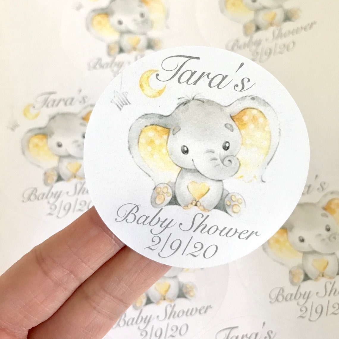 Baby Shower Stickers Baby Elephant Themed Baby Shower Etsy