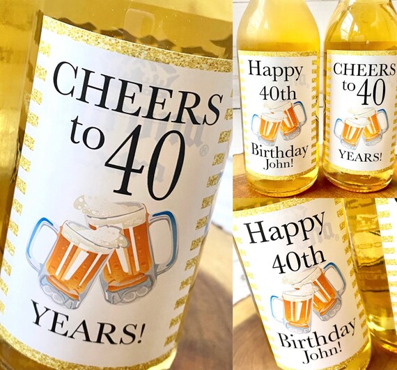 Cheers to 40 Years - Personalized Beer Labels - Beer Stickers - Beer Decorations - Custom Beer Label Decals Il_570xn