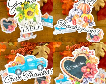 Thanksgiving stickers - thanksgiving scrapbook stickers - fall themed decals - give thanks planner stickers