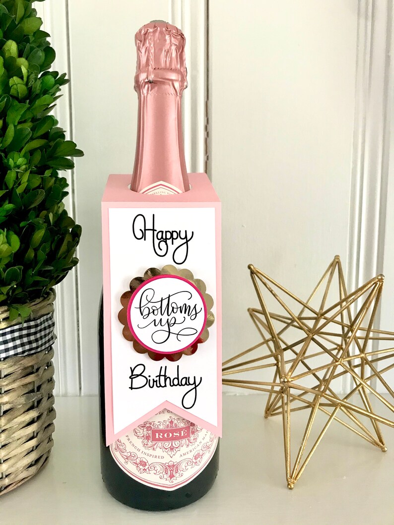 Champagne Bottle Tags Birthday Champagne Tags Wine Bottle Tags Personalized Champagne Tags image 1