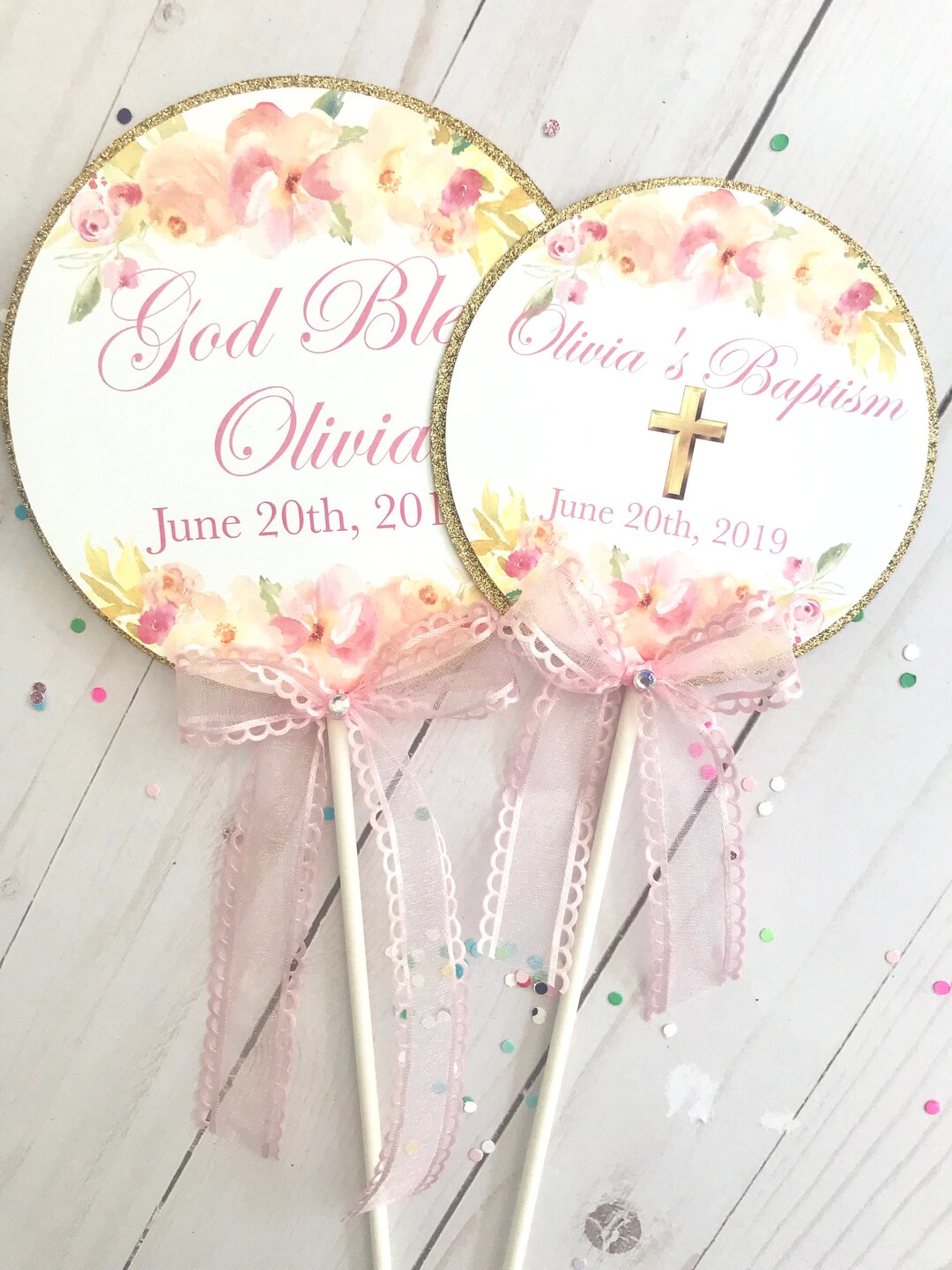 Baptism Centerpieces - Baby Girl's Baptism Decorations - Etsy